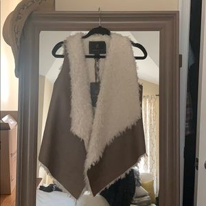 Reversible faux fur vest